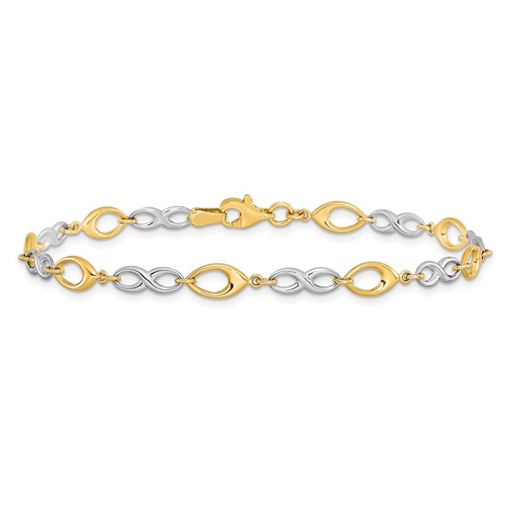 Leslie's 14K Two-tone Polished Bracelet
