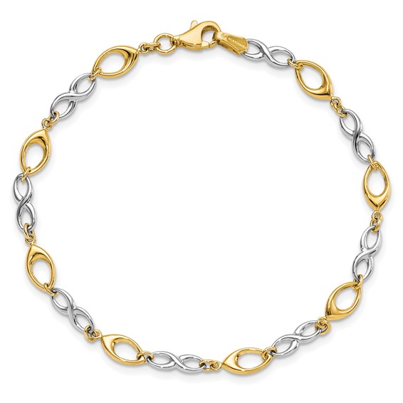 Leslie's 14K Two-tone Polished Bracelet