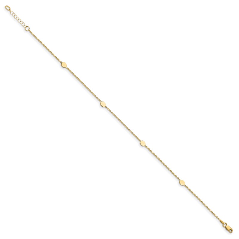 14K Polished  w/1in ext. Anklet