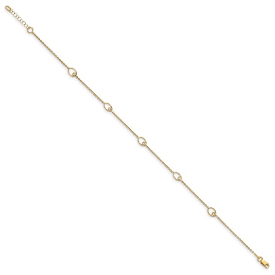 Leslie's 14K Polished w/1in ext. Anklet