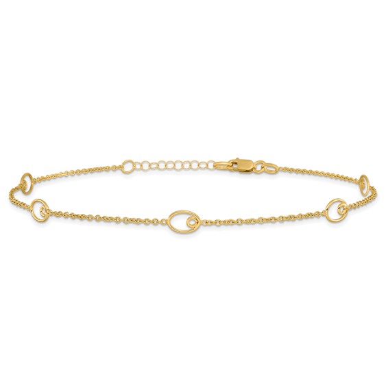 Leslie's 14K Polished w/1in ext. Anklet