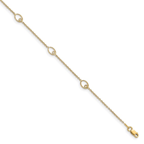 Leslie's 14K Polished w/1in ext. Anklet