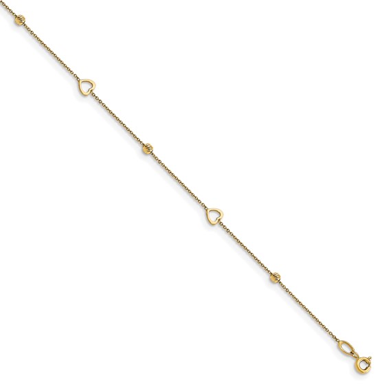 Leslie's Gold Heart Station Anklets