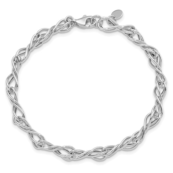 Leslie's 14K White Gold Polished Fancy Link Bracelet