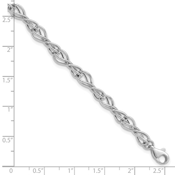 Leslie's 14K White Gold Polished Fancy Link Bracelet