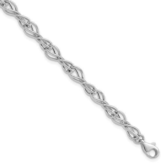 Leslie's 14K White Gold Polished Fancy Link Bracelet