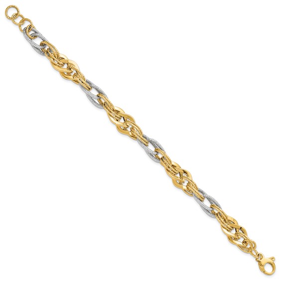 Leslie's 14K Yellow and White Gold Polished D/C Bracelet