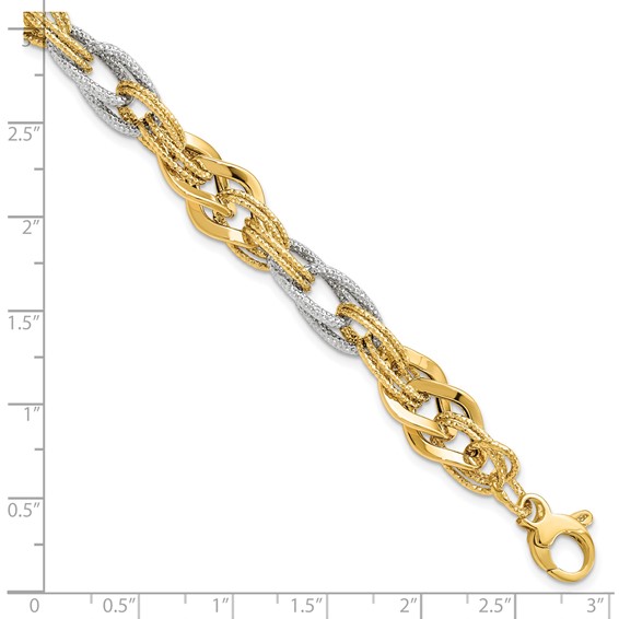 Leslie's 14K Yellow and White Gold Polished D/C Bracelet