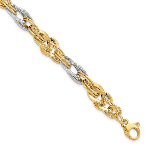 Leslie's 14K Yellow and White Gold Polished D/C Bracelet