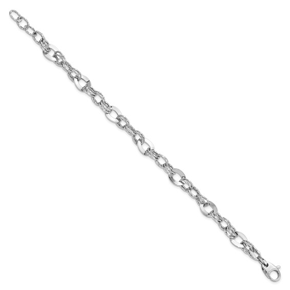 Leslie's 14K White Gold Polished D/C Bracelet