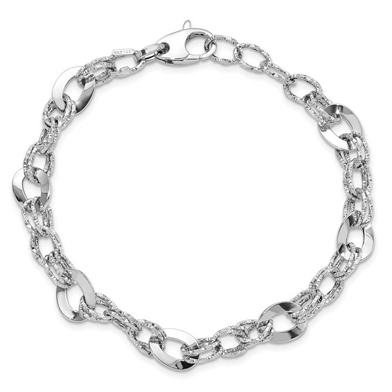 Leslie's 14K White Gold Polished D/C Bracelet