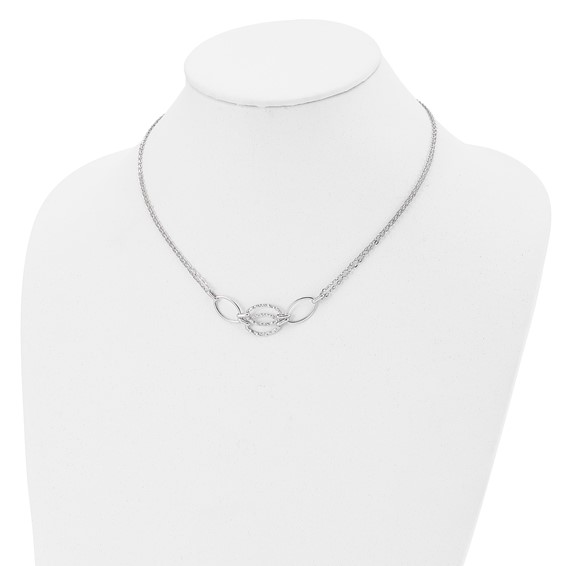 Leslie's 14K White Gold Polished Double Strand Link Necklace