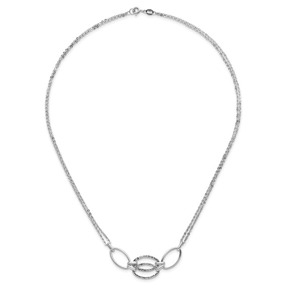 Leslie's 14K White Gold Polished Double Strand Link Necklace