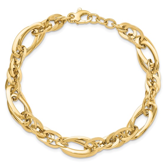 Leslie's 14K Polished Fancy Link .75in ext. Bracelet