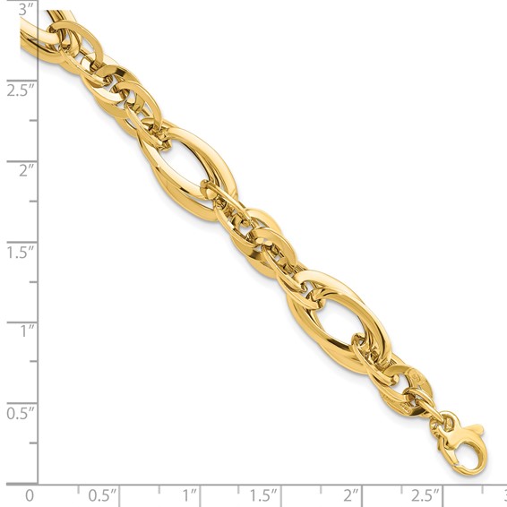 Leslie's 14K Polished Fancy Link .75in ext. Bracelet