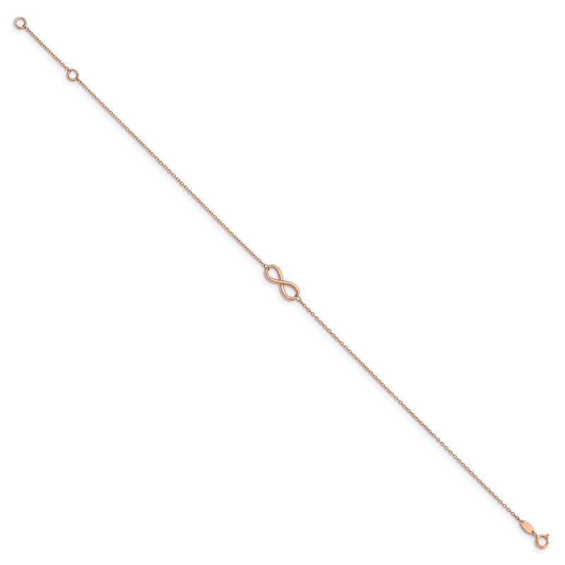 14K Rose Gold Polished Infinity with 1in ext. Anklet