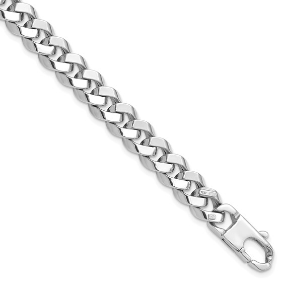 Leslie's 14K White Gold 8.5mm Beveled Curb Bracelet