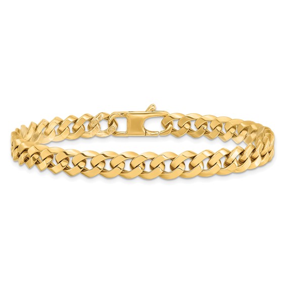 Leslie's 14K 7.0mm Beveled Curb Bracelet