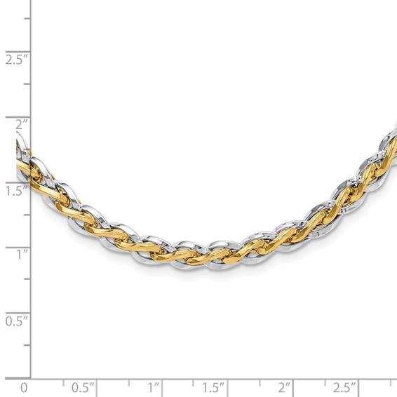 Leslie's 14K Two-tone Polished Fancy Link with .5in ext. Necklace