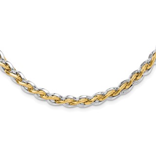 Leslie's 14K Two-tone Polished Fancy Link with .5in ext. Necklace