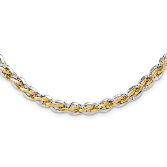 Leslie's 14K Two-tone Polished Fancy Link with .5in ext. Necklace