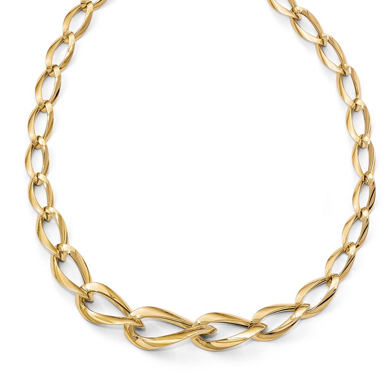 14K Polished Fancy Link Necklace