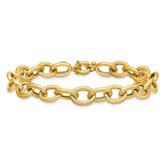 Leslie's 14K Polished Cable Oval Link Bracelet