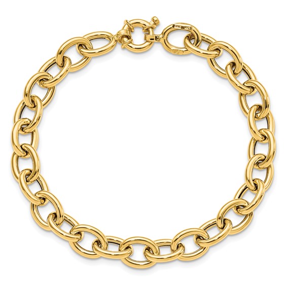 Leslie's 14K Polished Cable Oval Link Bracelet