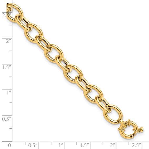 Leslie's 14K Polished Cable Oval Link Bracelet