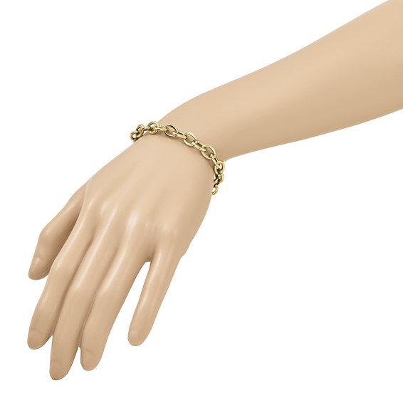 Leslie's 14K Polished Cable Oval Link Bracelet