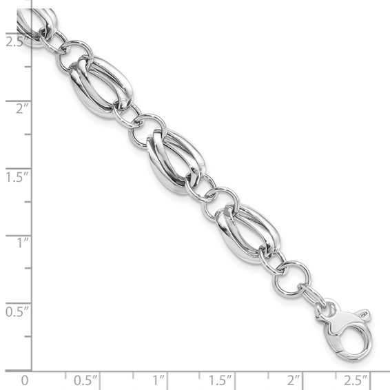 Leslie's 14K White Gold Polished Fancy Link w/ .5 inch ext Bracelet