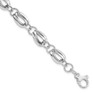 Leslie's 14K White Gold Polished Fancy Link w/ .5 inch ext Bracelet