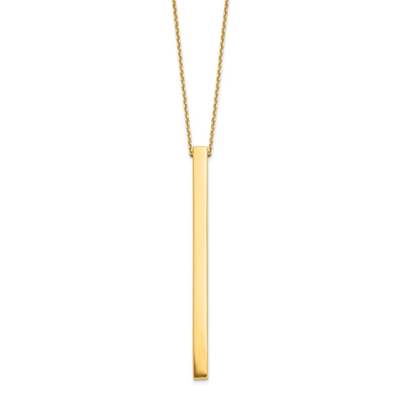 14K Polished Bar 2in ext. Necklace