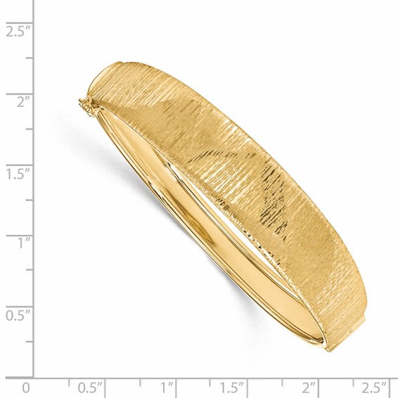 Leslie's 14K Polished and Textured Hinged Bangle