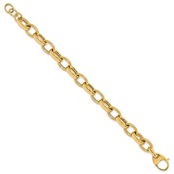 Leslie's 14K Polished Fancy Link 8in w/.5 ext. Bracelet