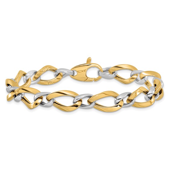 Leslie's 14K Two-tone Polished Fancy Link Bracelet