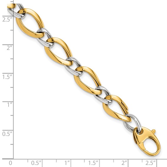 Leslie's 14K Two-tone Polished Fancy Link Bracelet