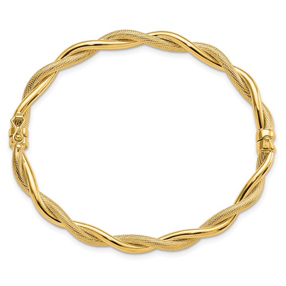 Leslie's 14K Polished and Textured Twist Bangle