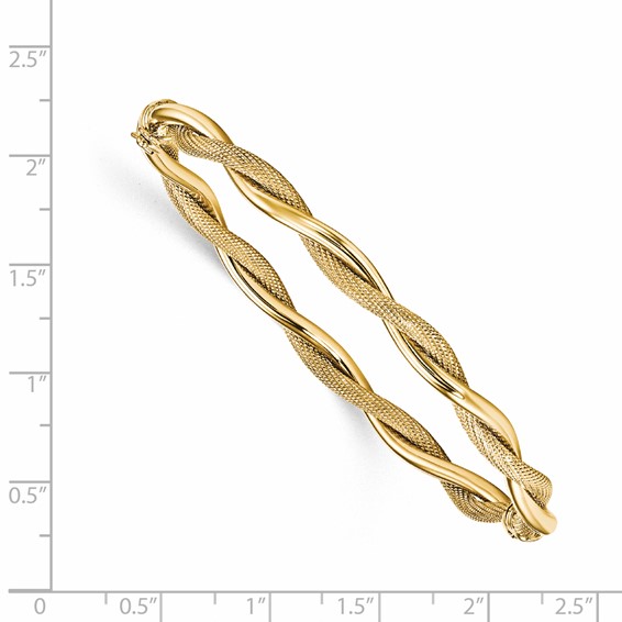 Leslie's 14K Polished and Textured Twist Bangle