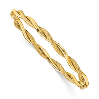 Leslie's 14K Polished and Textured Twist Bangle