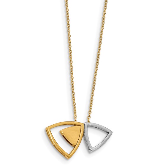 Leslie's 14K Two-tone Satin Triangle Necklace