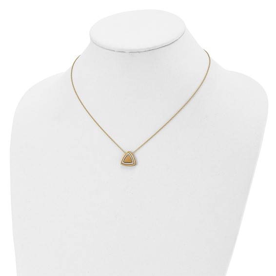 Leslie's 14K Two-tone Satin Triangle Necklace