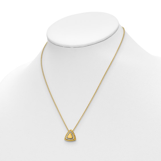 Leslie's 14K Two-tone Satin Triangle Necklace