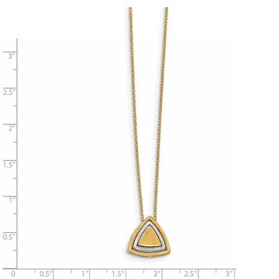 Leslie's 14K Two-tone Satin Triangle Necklace