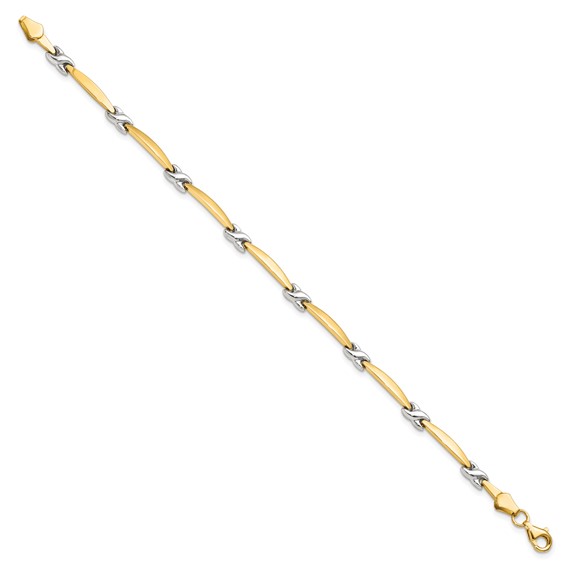 Leslie's 14K w/Rhodium D/C Fancy Bracelet