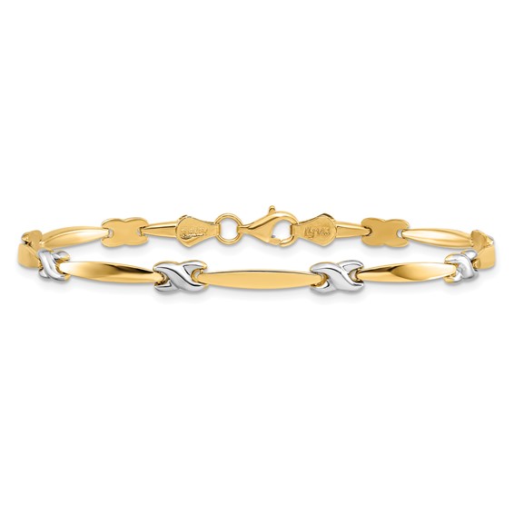 Leslie's 14K w/Rhodium D/C Fancy Bracelet