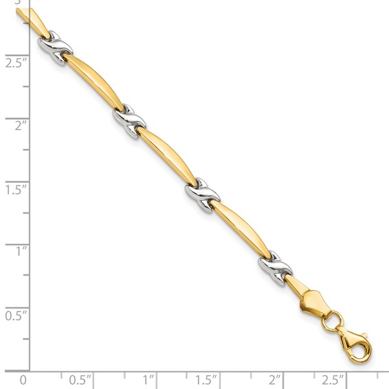 Leslie's 14K w/Rhodium D/C Fancy Bracelet