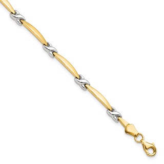 Leslie's 14K w/Rhodium D/C Fancy Bracelet