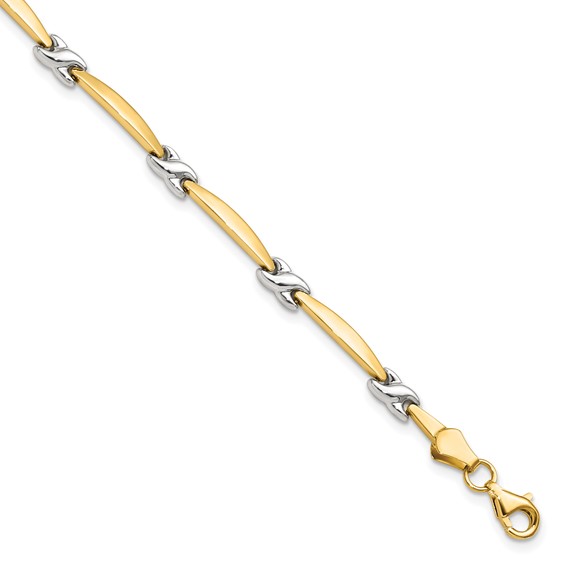 Leslie's 14K w/Rhodium D/C Fancy Bracelet