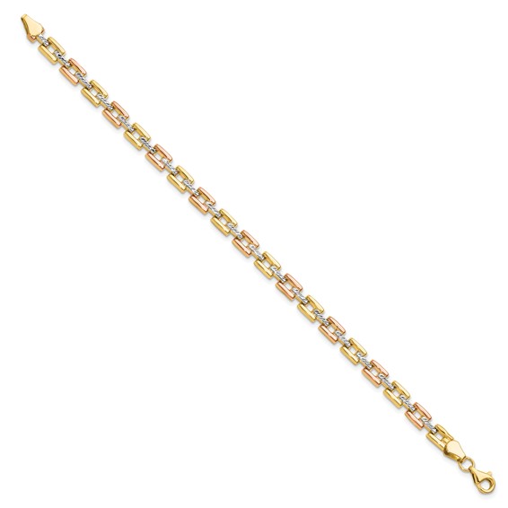 Leslie's 14K w/White and Rose Rhodium D/C Fancy Bracelet